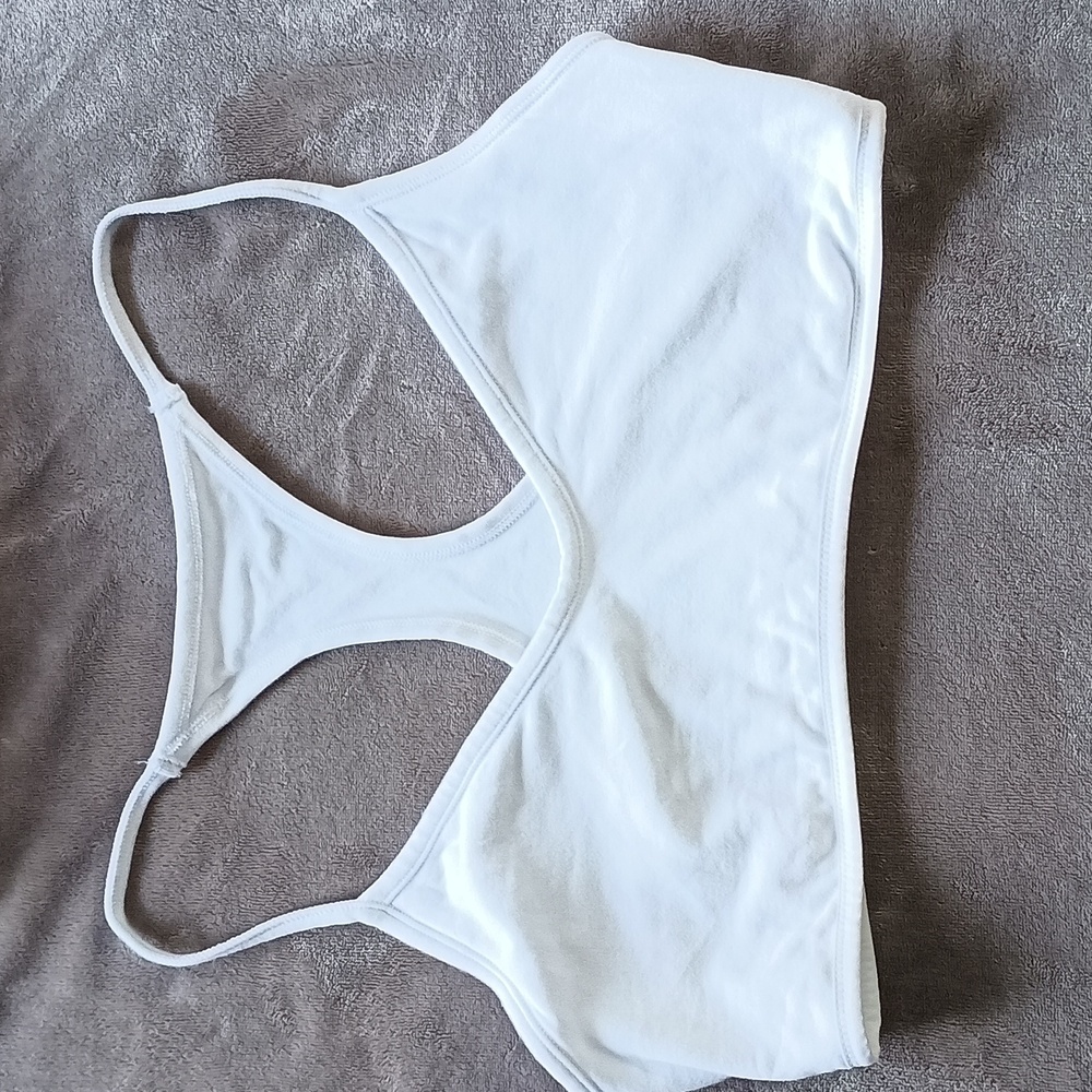 PINK White Racer Back Bralette XL